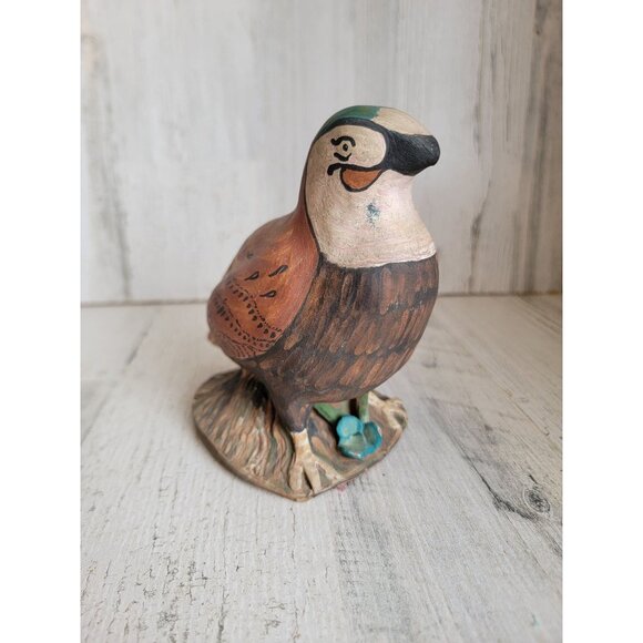 Vintage quail bird pottery unique home decor animal woods heavy - Picture 6 of 9
